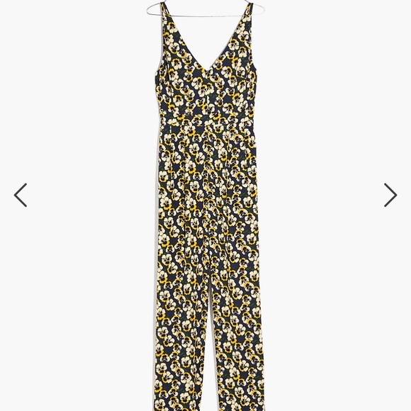 Madewell V-Neck Sleeveless Jumpsuit in Viola Floral 2 - Picture 1 of 5